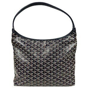 GOYARD Bohme Hobo Bag Shoulder Herringbone Black Pouch